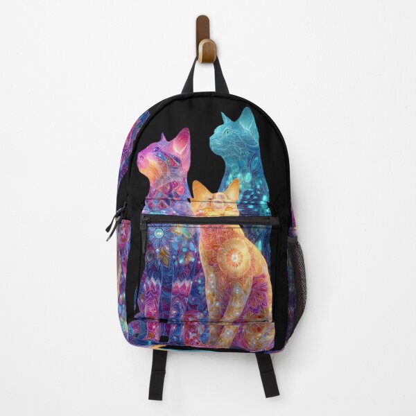 Item preview, Mystic Neon Mandala Cats Trinity designed and sold by Moody Vibes Studio.