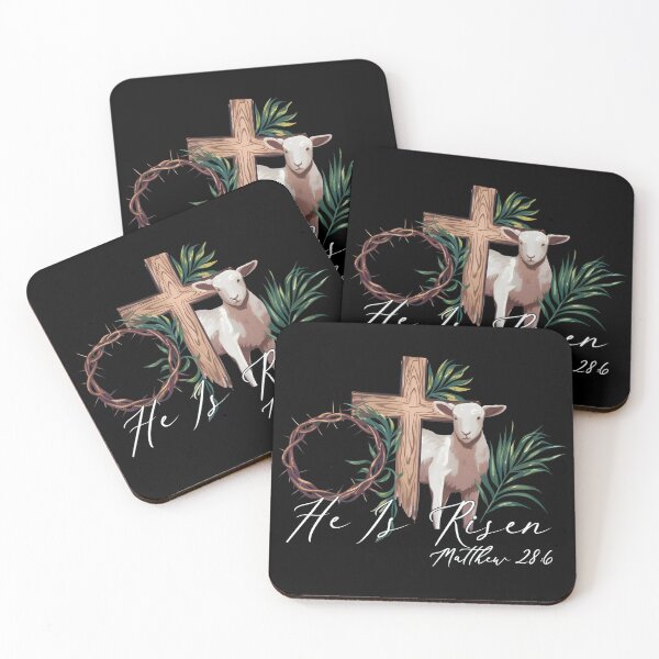 Item preview, He Is Risen Lamb Cross Easter Scripture designed and sold by Dmo3HarkoArt.