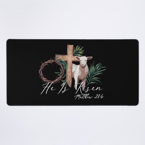 Item preview, He Is Risen Lamb Cross Easter Scripture designed and sold by Dmo3HarkoArt.
