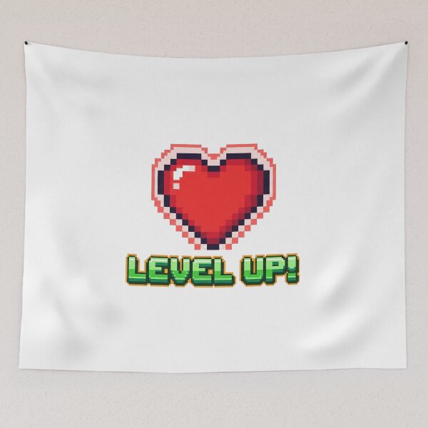 Item preview, Retro Pixel Art Heart Level Up Gaming Aesthetic designed and sold by Krfto.