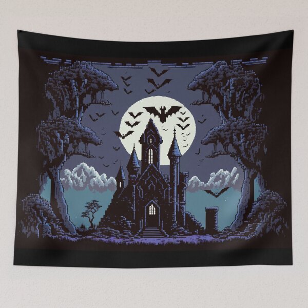 Item preview, Dracula’s Castle Pixel Art designed and sold by Deepestblue.