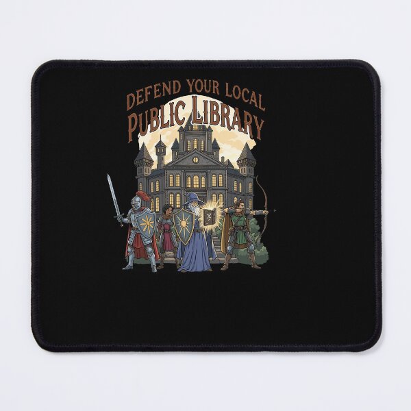 Item preview, Defend Your Local Public Library Mage Wizard Archer Knight designed and sold by Dressed For Duty.