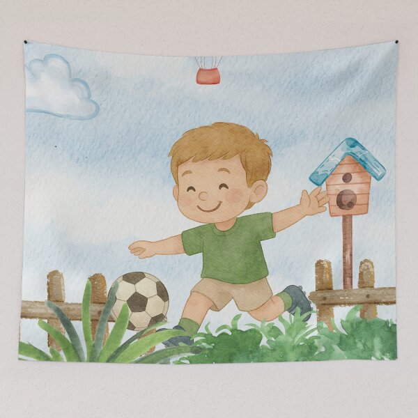 Item preview, Boy Playing Soccer Illustration designed and sold by yuki-hana.