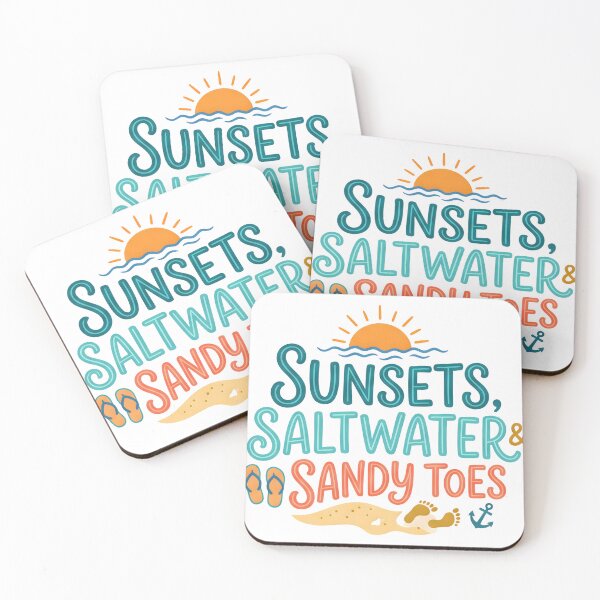 Item preview, Sunsets saltwater sandy toes beach phrase isolated on a transparent background designed and sold by shadoweeekhan.