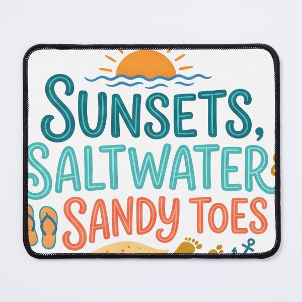Item preview, Sunsets saltwater sandy toes beach phrase isolated on a transparent background designed and sold by shadoweeekhan.