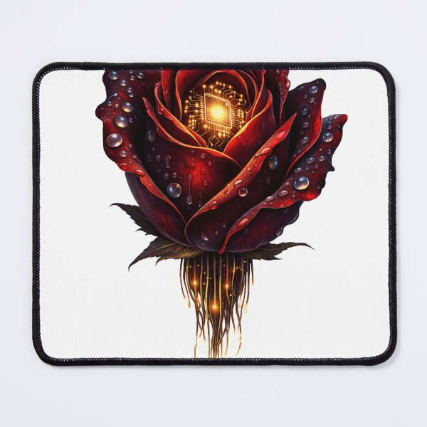 Item preview, Cybernetic Rose - Tech Nature Aesthetic Sticker designed and sold by Antonrec86.