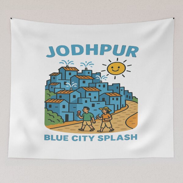 Item preview, Jodhpur Blue City Splash | Funny Indian Summer Heat Cool Desert City Vibes designed and sold by Globalcitytees.
