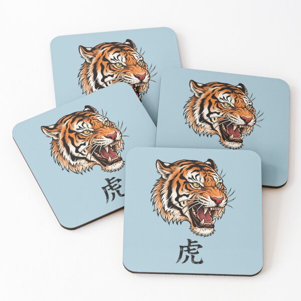 Item preview, Traditional Tattoo Style Roaring Tiger Head designed and sold by AwesomeBeyondLimits.