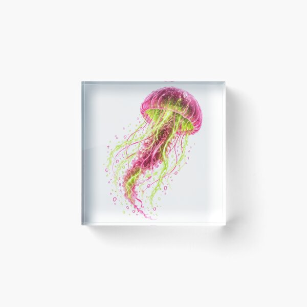Item preview, Neon Electric Jellyfish - Binary Code Synthwave Art designed and sold by Antonrec86.