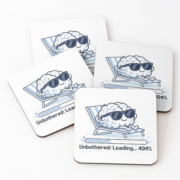 Item preview, Unbothered Loading 404 Sticker | Funny Sarcastic  Brain Chill Retro Tech Humor Sticker designed and sold by ChaosAndChill.