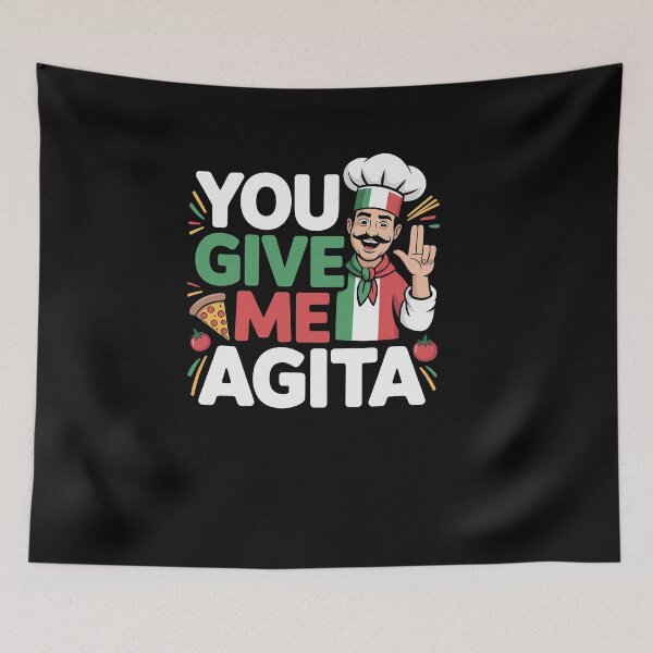Item preview, You Give Me Agita Italian Slang Saying Funny Italia Flag designed and sold by Dressed For  Duty.