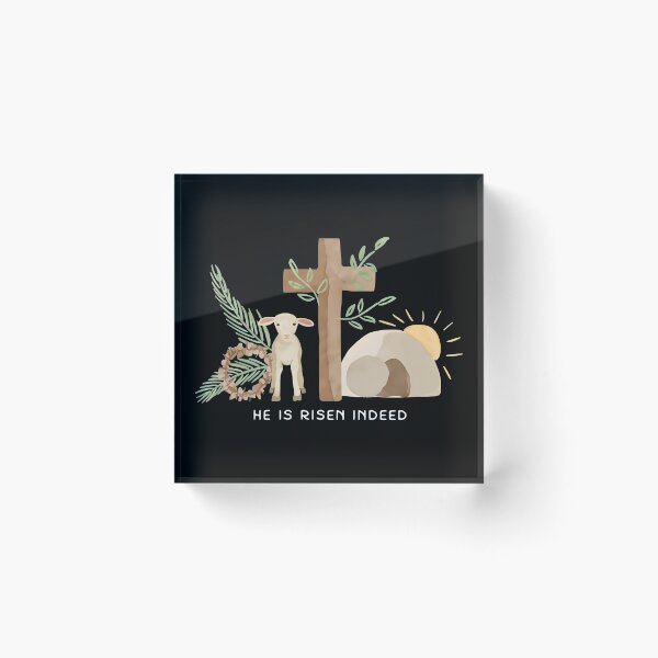 Item preview, He Is Risen Indeed Easter Lamb Cross designed and sold by Dmo3HarkoArt.