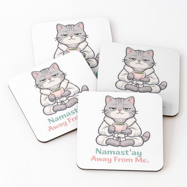 Item preview, Namast’ay Away From Me. — Meditation Cat Sticker designed and sold by Gentlestate.