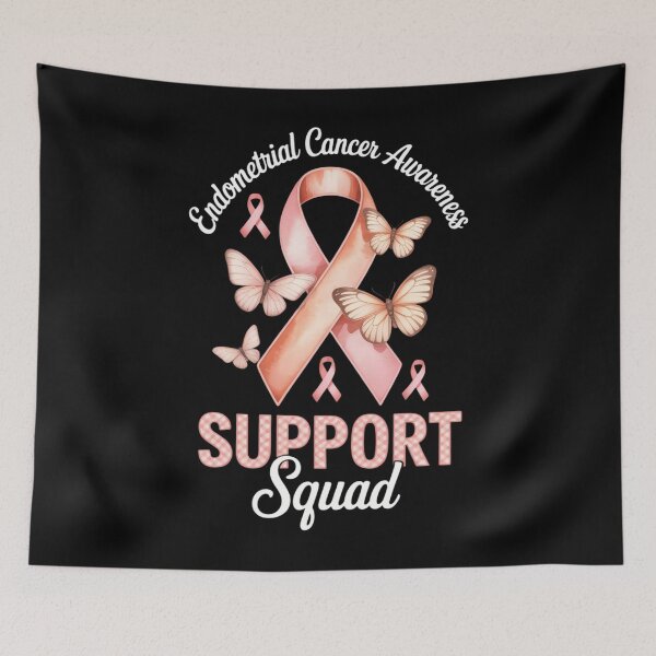 Item preview, Support Squad Peach Ribbon Butterfly Endometrial Cancer designed and sold by EllenJast.