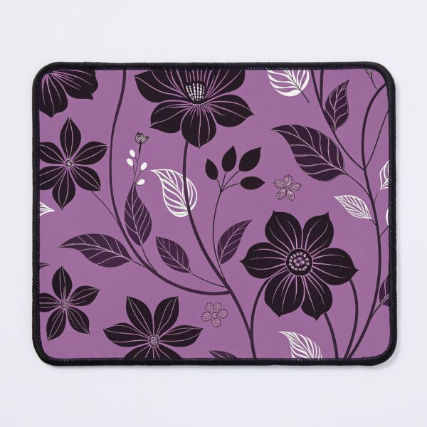 Item preview, Purple Floral Seamless Pattern with Black Flowers | Elegant Botanical Design, Dark Aesthetic Background designed and sold by Erik Visnievskij.
