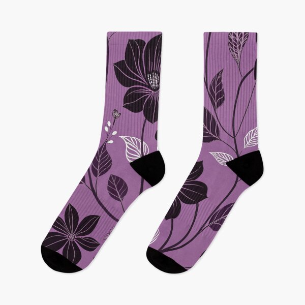 Item preview, Purple Floral Seamless Pattern with Black Flowers | Elegant Botanical Design, Dark Aesthetic Background designed and sold by Erik Visnievskij.