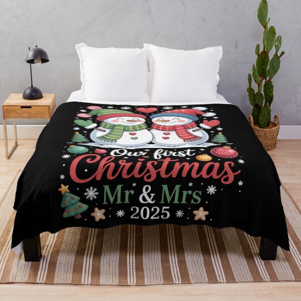 Item preview, Our First Christmas as Mr & Mrs Couple Matching Pajamas designed and sold by EllenJast.
