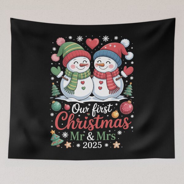 Item preview, Our First Christmas as Mr & Mrs Couple Matching Pajamas designed and sold by EllenJast.