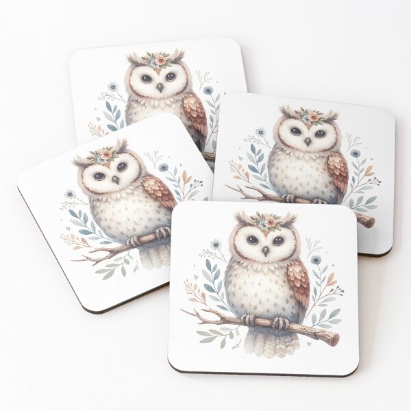 Item preview, Cute bohemian owl sitting in tree. designed and sold by EarthyEcho.