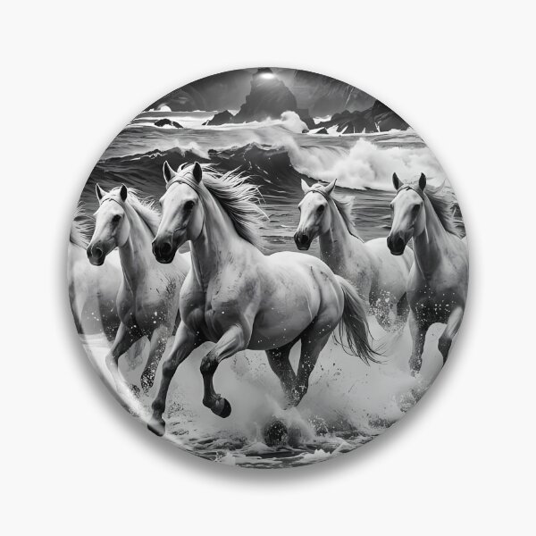 Item preview, Wild White Horses Racing Through Stormy Ocean Waves designed and sold by ArtaFutura.