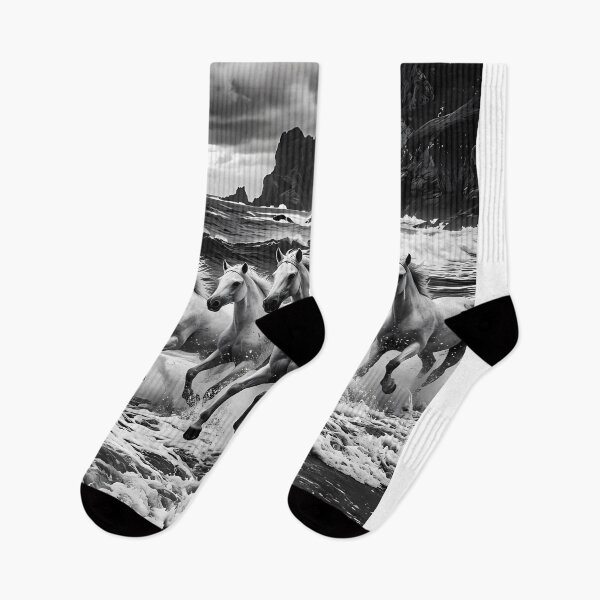 Item preview, Wild White Horses Racing Through Stormy Ocean Waves designed and sold by ArtaFutura.