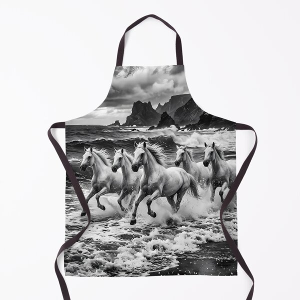 Item preview, Wild White Horses Racing Through Stormy Ocean Waves designed and sold by ArtaFutura.