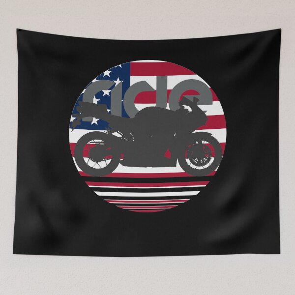 Item preview, Ride Motorcycle USA Flag Silhouette Design designed and sold by FroggyBaBoy.
