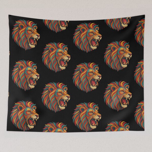 Item preview, Colorful Roaring Lion – Abstract Wildlife Art Design designed and sold by ArtsBorn2Create.