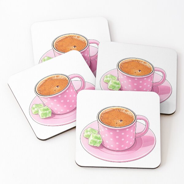 Item preview, Turkish Coffee Illustration with Pink Polka Dot Cup designed and sold by Pacika.