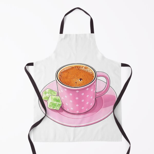 Item preview, Turkish Coffee Illustration with Pink Polka Dot Cup designed and sold by Pacika.