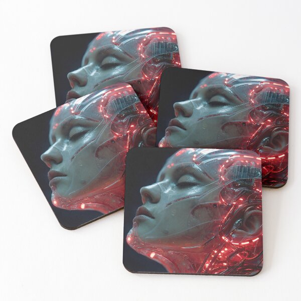 Item preview, Futuristic Cyborg Woman Sci Fi Portrait designed and sold by cyberartmaker.
