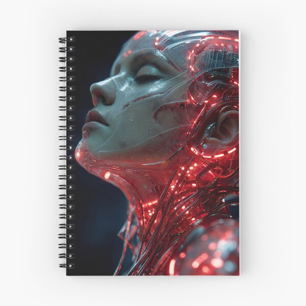 Item preview, Futuristic Cyborg Woman Sci Fi Portrait designed and sold by cyberartmaker.