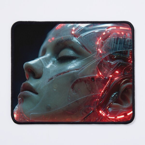 Item preview, Futuristic Cyborg Woman Sci Fi Portrait designed and sold by cyberartmaker.
