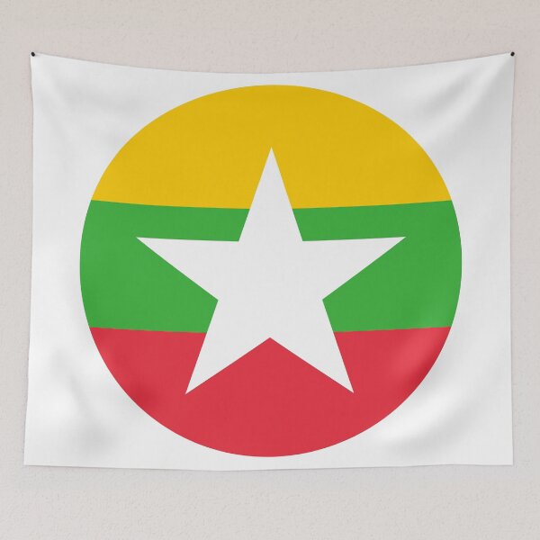 Item preview, Myanmar Round Flag Burmese Patriotic Heritage designed and sold by NTGUILTY.