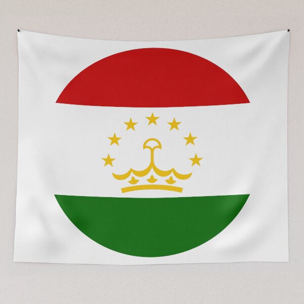 Item preview, Tajikistan Round Flag Tajik Patriotic Heritage designed and sold by NTGUILTY.