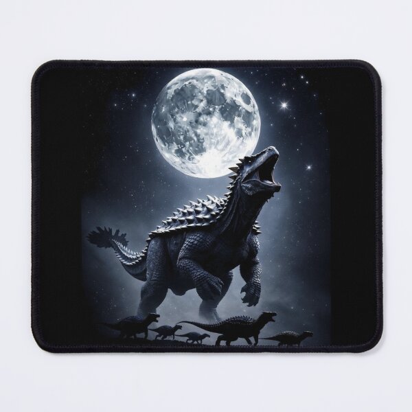 Item preview, Ankylosaurus Moonlit Dinosaur Roaring Full Moon Stars designed and sold by Syrupulse.