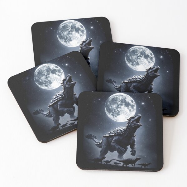 Item preview, Ankylosaurus Moonlit Dinosaur Roaring Full Moon Stars designed and sold by Syrupulse.