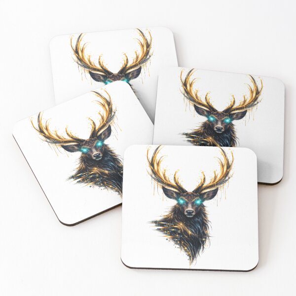 Item preview, Data Deer - Fiber Optic Stag Forest Art designed and sold by Antonrec86.