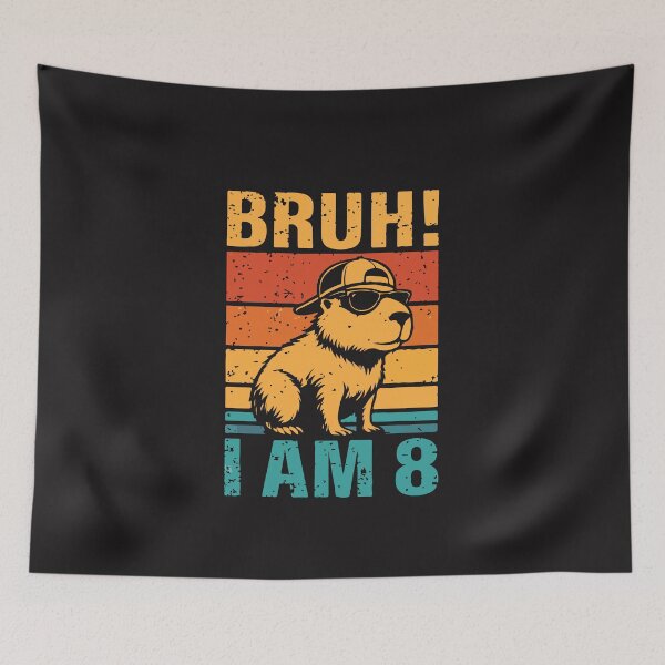 Item preview, Bruh It’s My 8th Birthday Capybara Funny 8 Year Old Boy Birthday Retro designed and sold by kiralynstration.