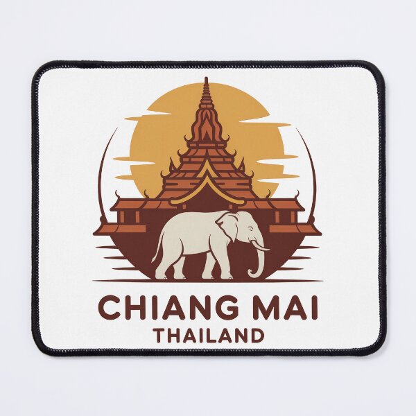 Item preview, Chiang Mai Thailand Elephant Temple Vintage Travel Sticker designed and sold by pod24.
