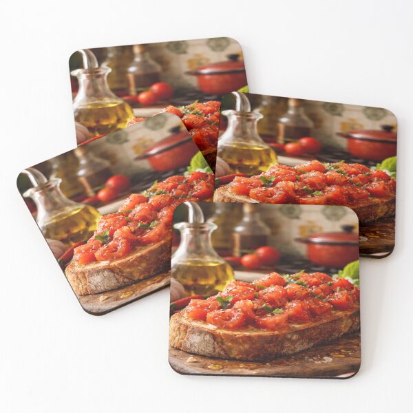Item preview, Authentic Italian Bruschetta - Gourmet Tomato and Basil Photography designed and sold by Art-Inspir-AI.