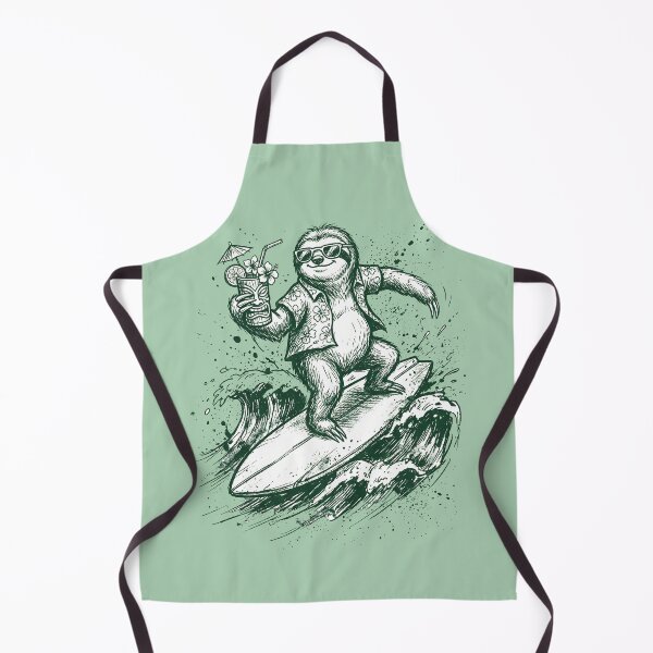 Item preview, Cool Surfing Sloth with Tropical Tiki Drink designed and sold by AwesomeBeyondLimits.