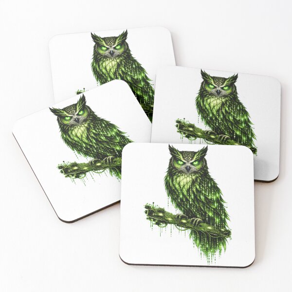 Item preview, Binary Owl - Matrix Code Wisdom Sticker designed and sold by Antonrec86.