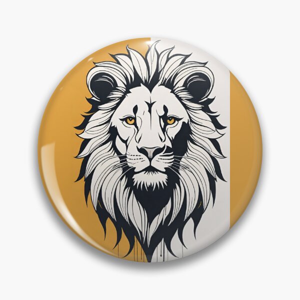 Item preview, Modern Lion Head Line Art on Two-Tone Background designed and sold by AlxVel.