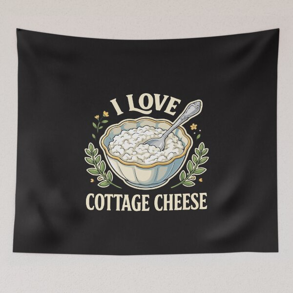 Item preview, I Love Cottage Cheese Funny Food Lover Dairy Humor Retro designed and sold by kiralynstration.
