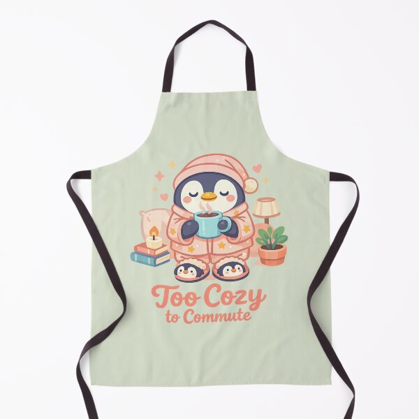 Item preview, Too Cozy to Commute Penguin | Cute Cozy Pajamas Animal Illustration designed and sold by PopCulturePixel.