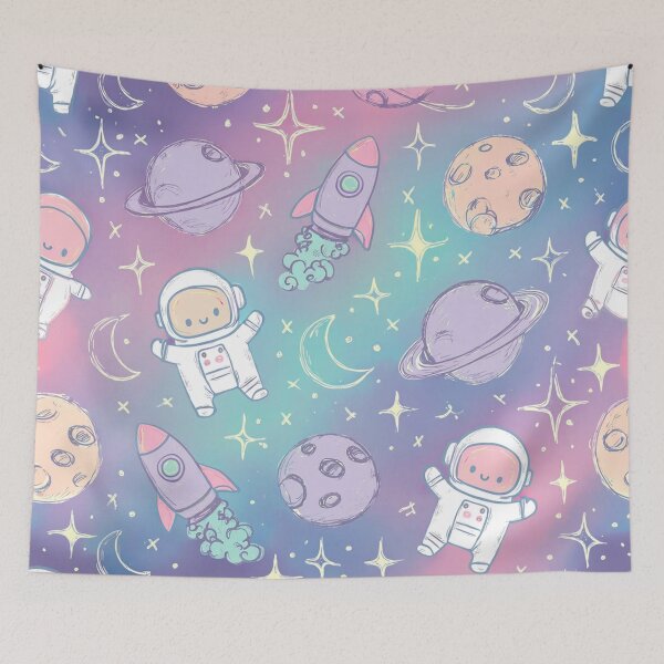Item preview, Cute Space Seamless Pattern – Planets, Stars & Galaxy Doodles designed and sold by skysshobu.