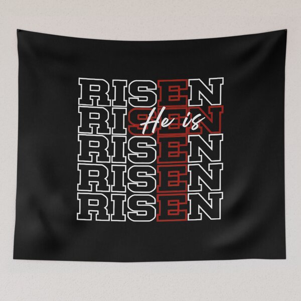Item preview, He Is Risen Repeated Text Easter Tee designed and sold by Dmo3HarkoArt.