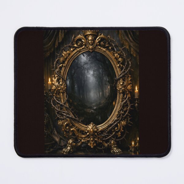 Item preview, Baroque Mirror of Lost Secrets | Ornate Gothic Gold & Ancient Thorns Art designed and sold by Studio77-Gothic.