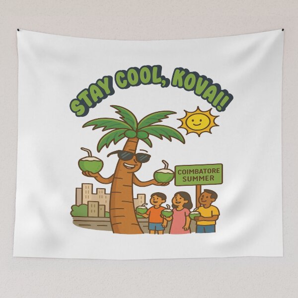 Item preview, Stay Cool Kovai | Funny Indian Summer Coconut Drink Coimbatore City Vibes designed and sold by Globalcitytees.